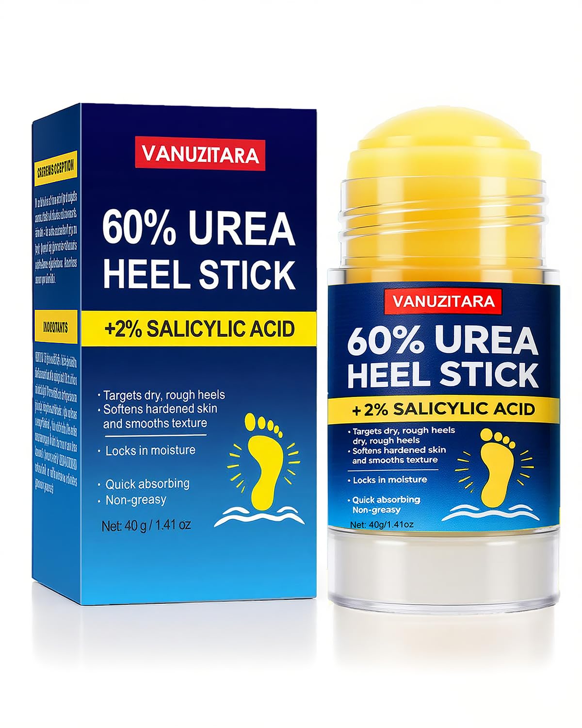 VANUZITARA Urea Cream 60% for deep hydration of dry feet and hands.