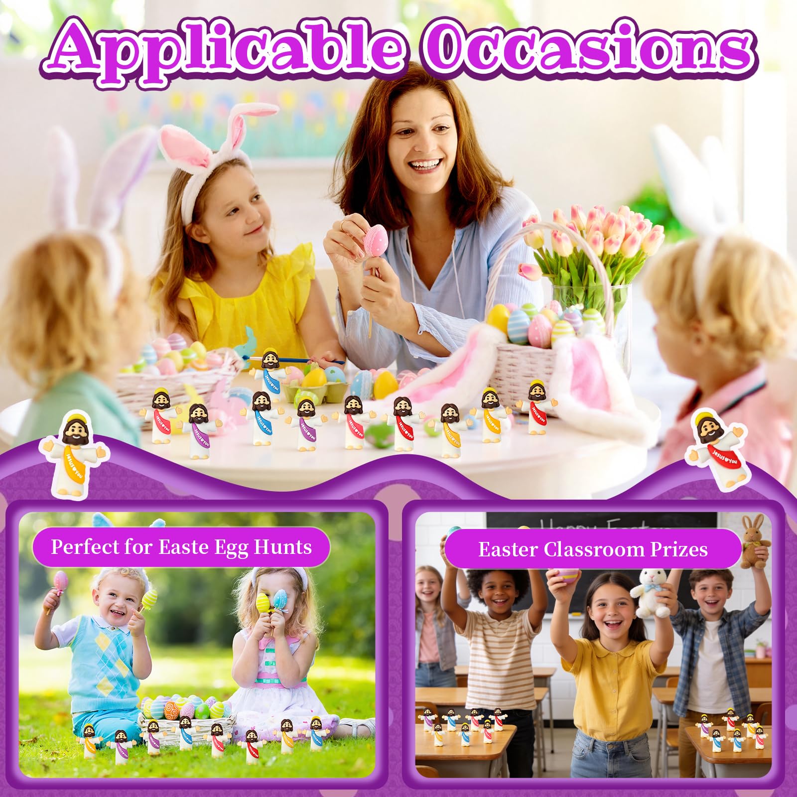 VAOHFHA Little Jesus figures multicolor set, versatile decor and gifts.