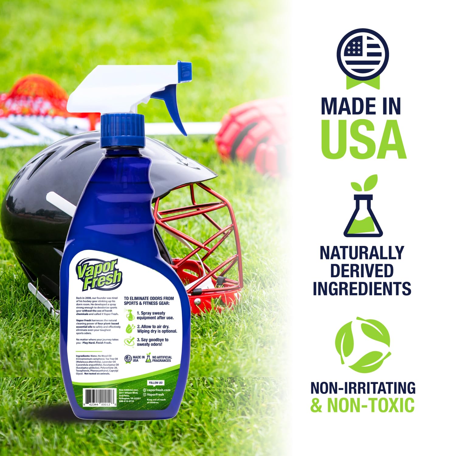 Vapor Fresh spray action on gym equipment for quick odor relief