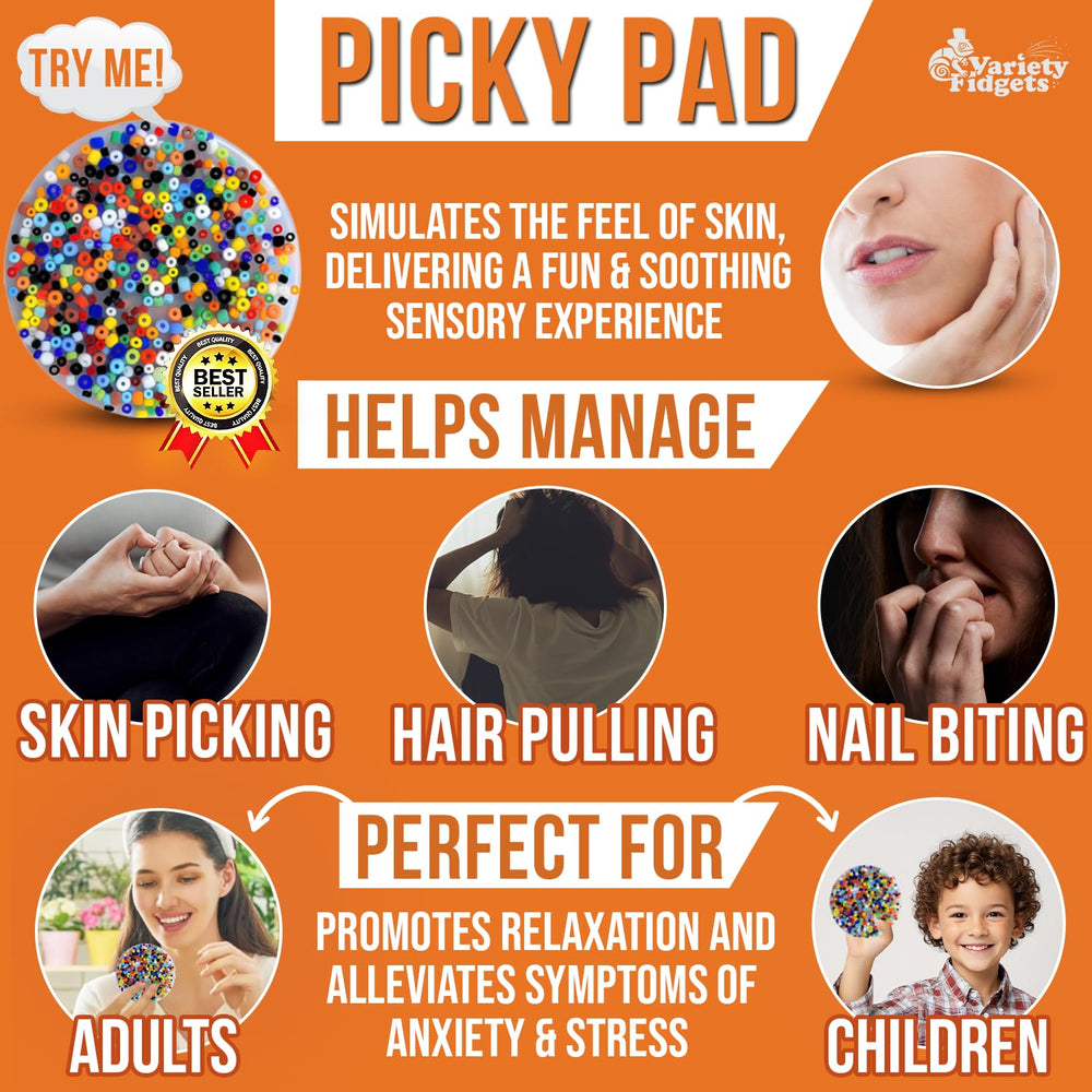 VarietyFidgets Picky Pad 10 cm size offers portable, discreet use for on-the-go focus.