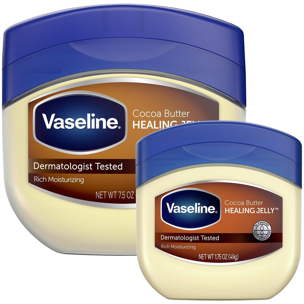 Vaseline Cocoa Butter Healing Jelly 7.5 oz jar for daily moisturization of dry skin