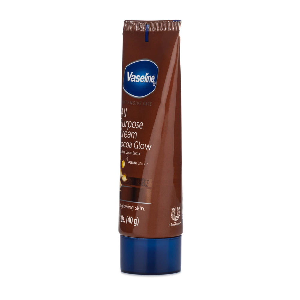 Four-pack packaging of Vaseline Cocoa Glow designed for easy daily use.