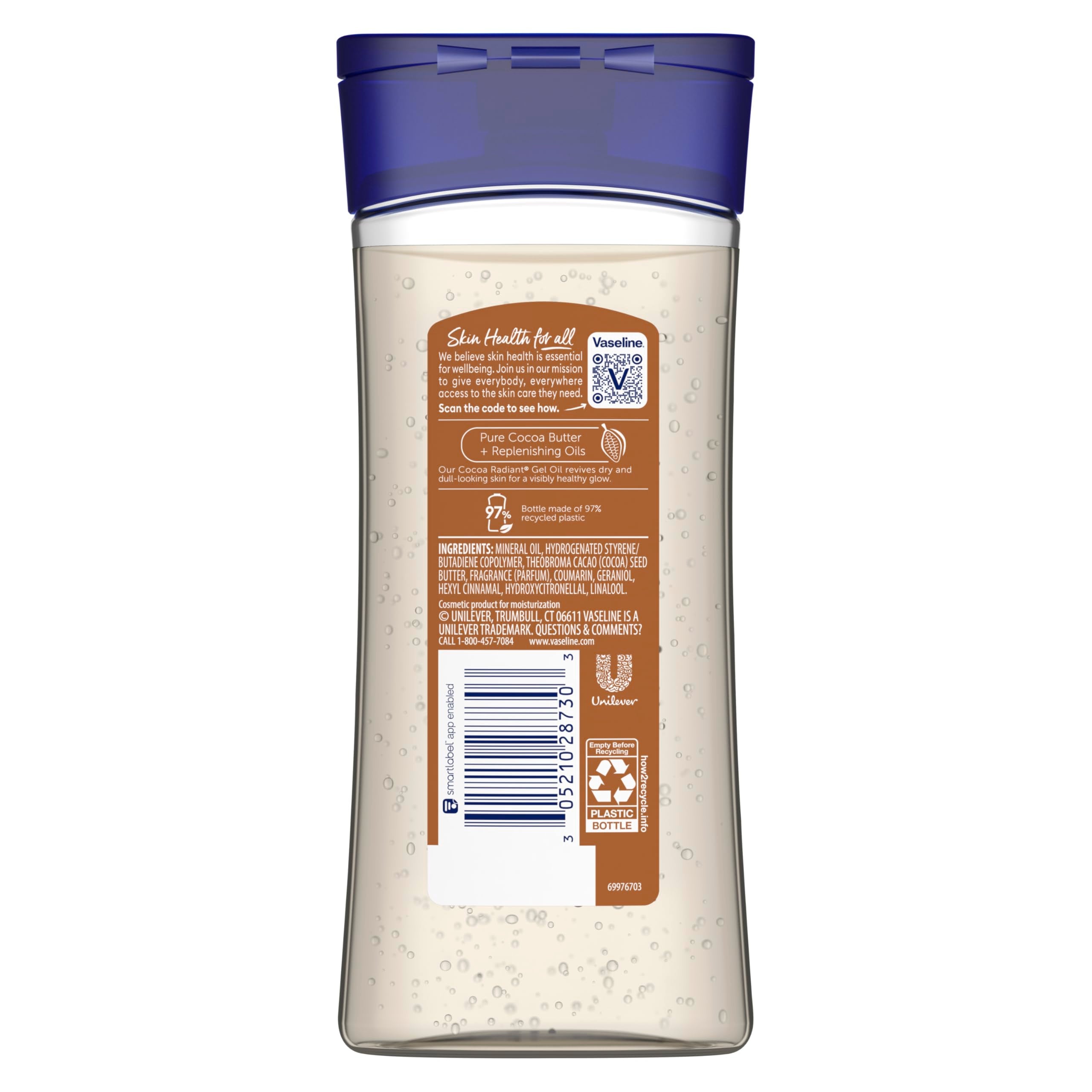 Vaseline Cocoa Radiant oil dispenses into hand for quick hydration