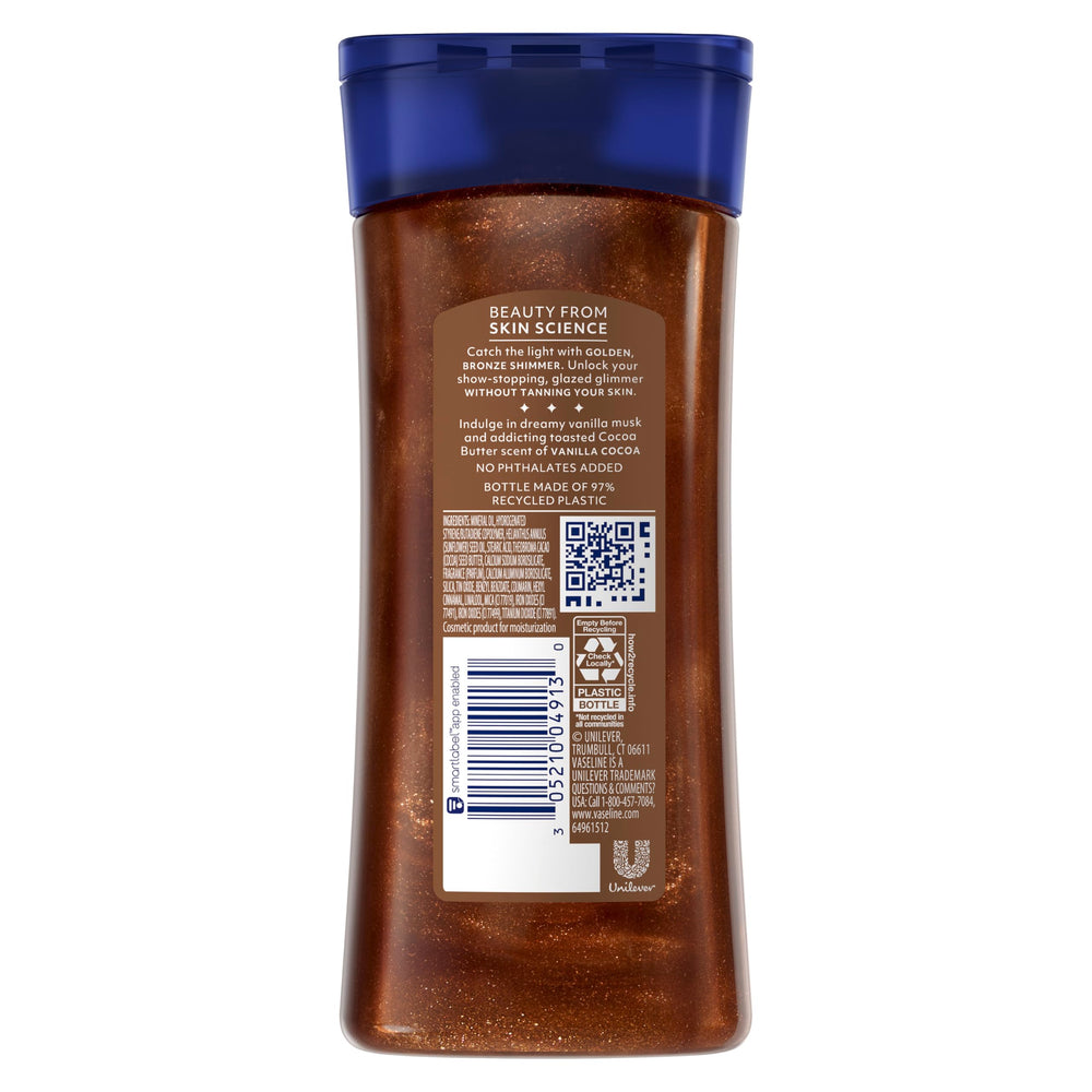 Arm glow featuring Vaseline Golden Hour shimmer for sun-kissed radiance.