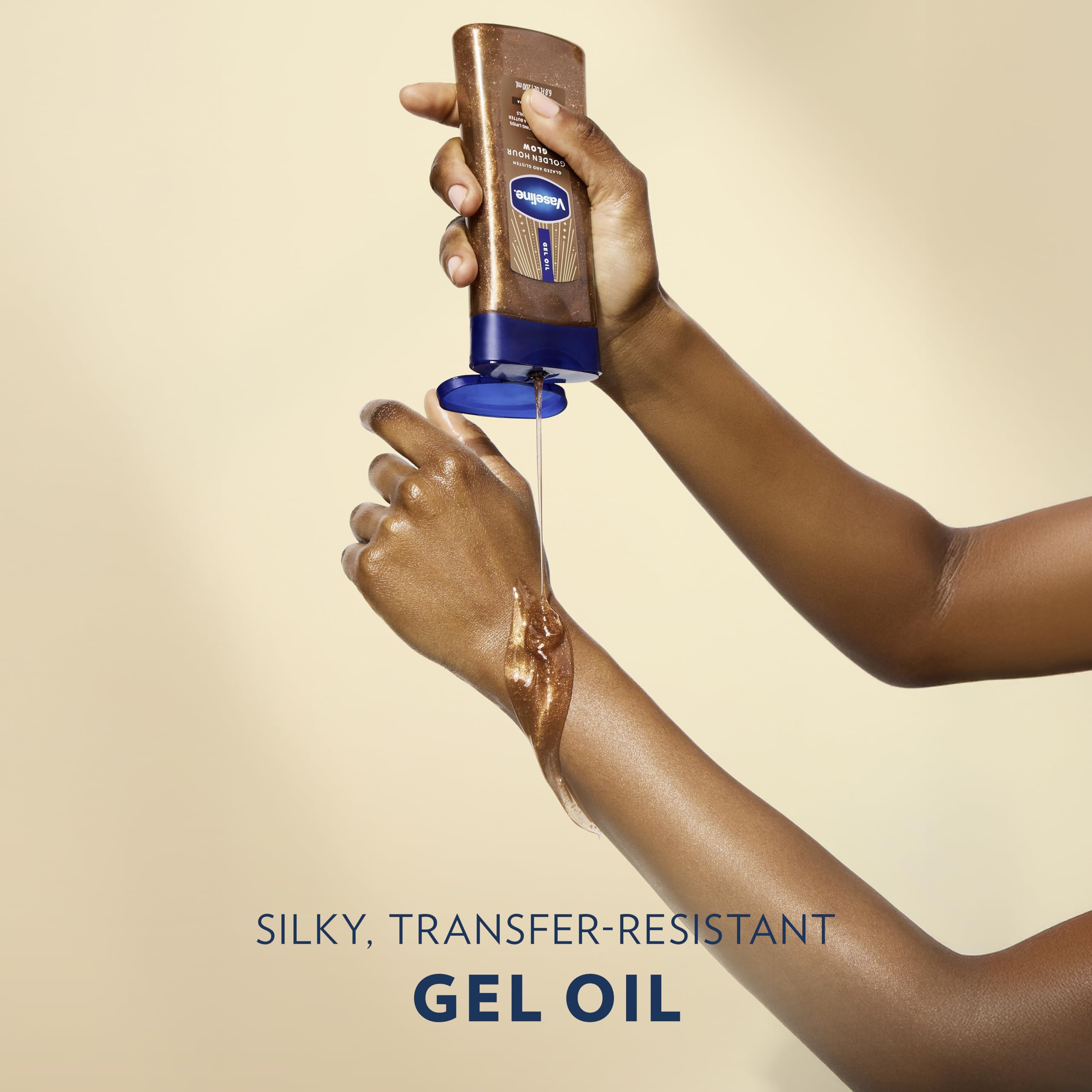 Silky texture photo showing glossy finish from Vaseline Glazed & Glisten.