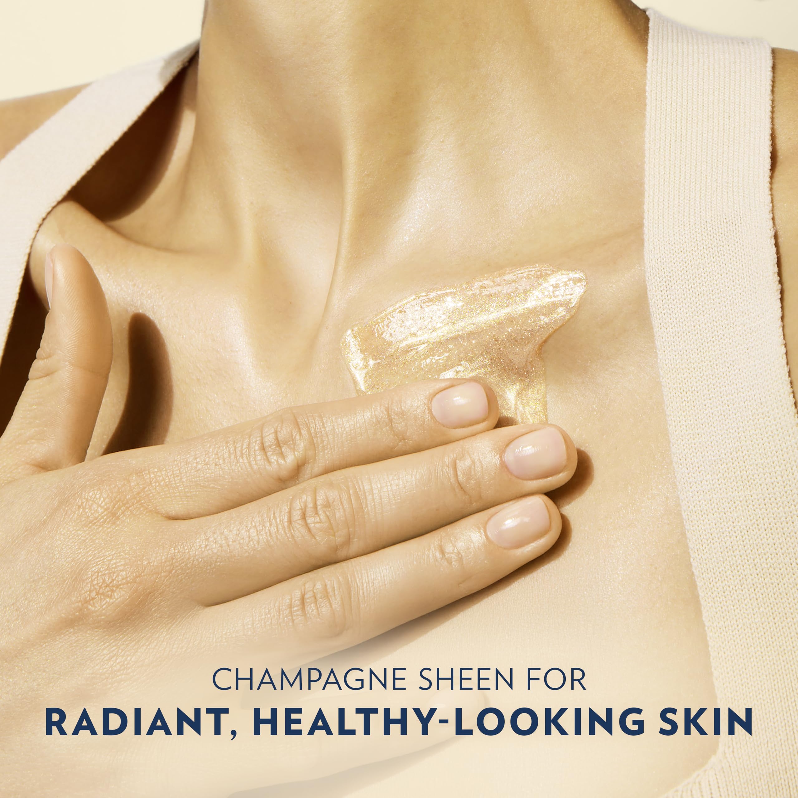 Vaseline golden pink glow on skin catches light beautifully.
