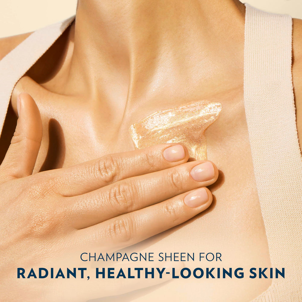 Vaseline golden pink glow on skin catches light beautifully.
