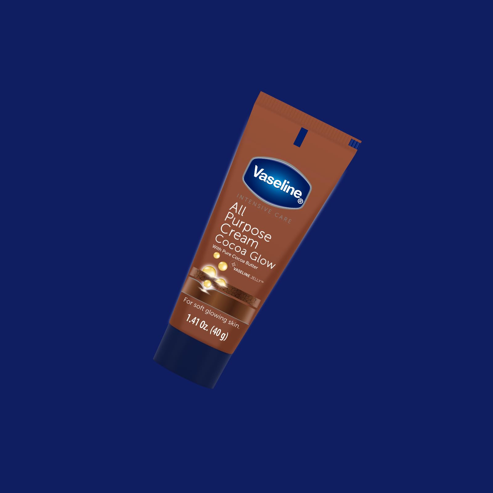 Vaseline Healing Jelly base shown beside Cocoa Glow for hydration.