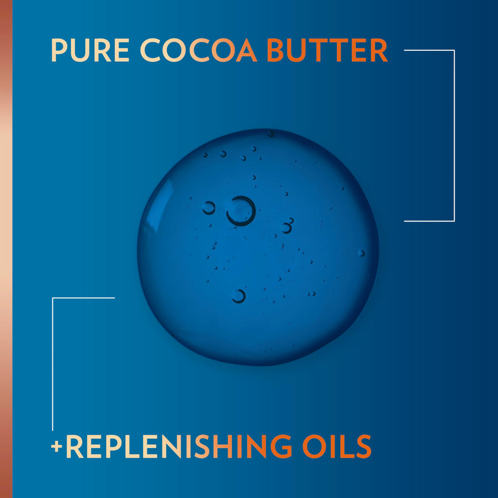 Vaseline Intensive Care Cocoa Radiant texture close-up shows silky moisturization
