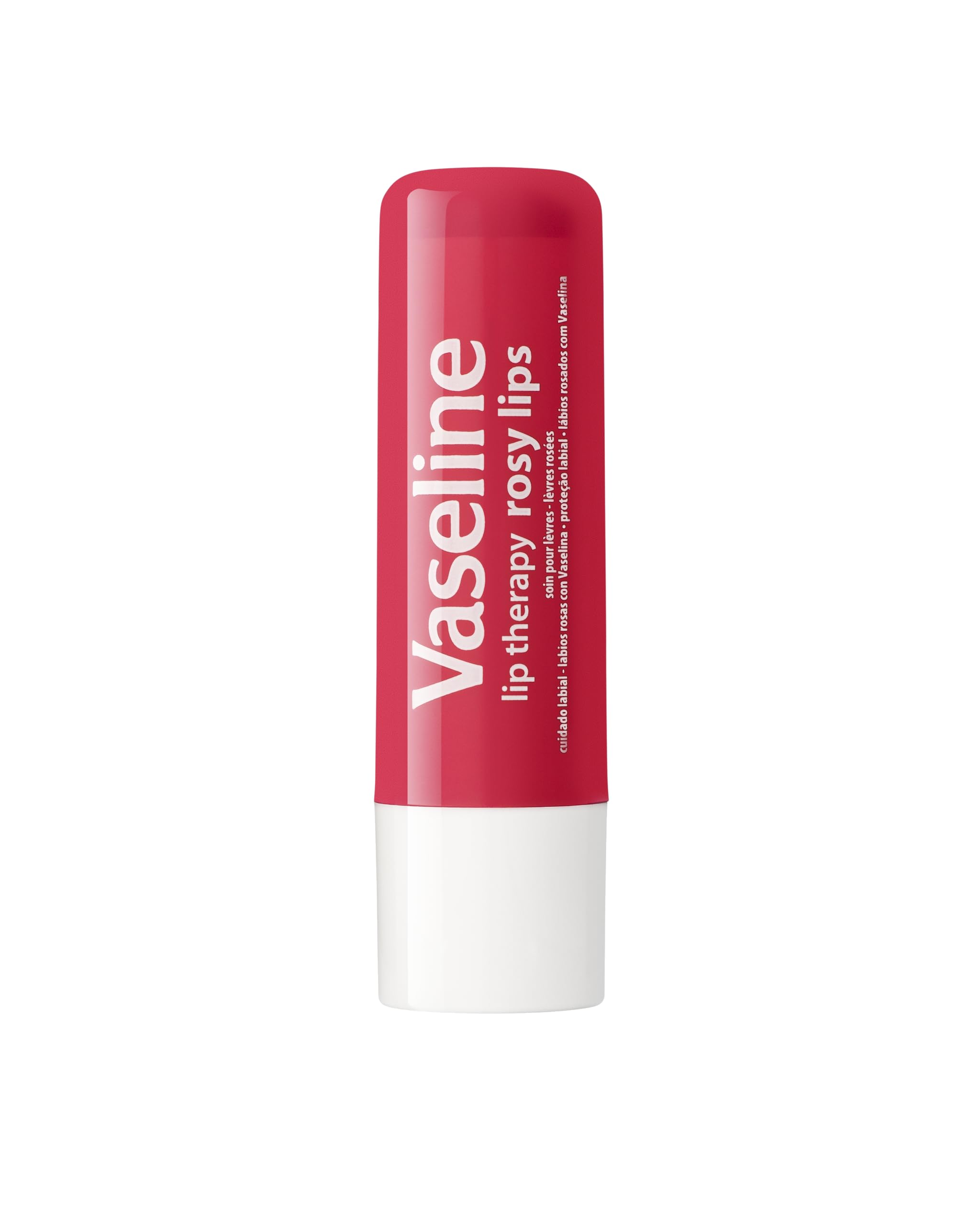 Vaseline Lip Therapy 4-pack display highlights value and care