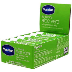 Vaseline Lip Therapy Aloe packaging showcases portable lip care