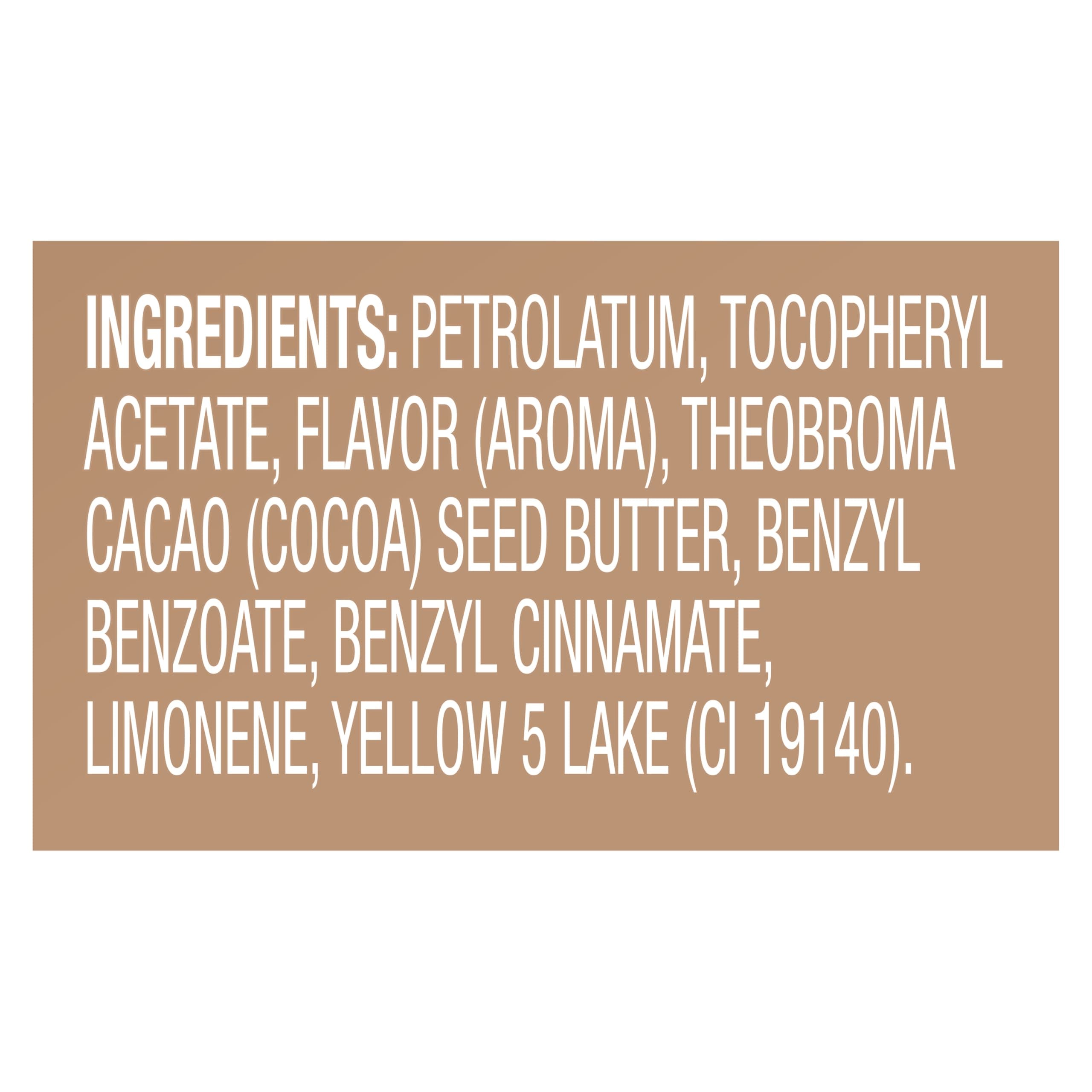 Vaseline Lip Therapy Cocoa Butter Mini label details reference original Wonder Jelly.