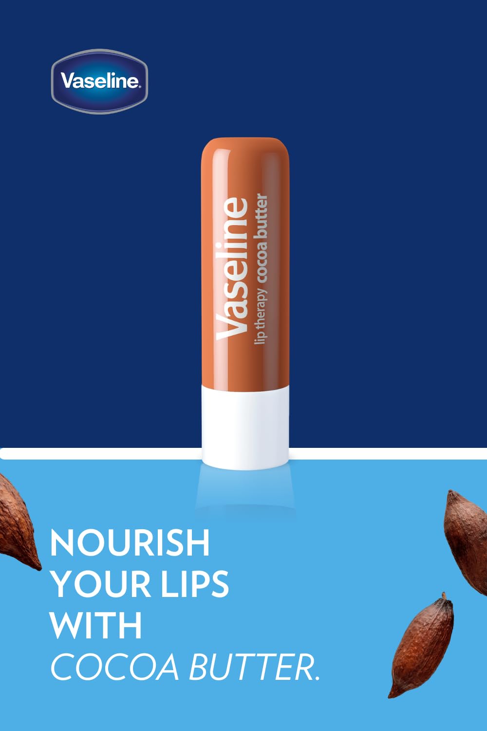 Boxed Vaseline Lip Therapy Cocoa multi-pack for family use