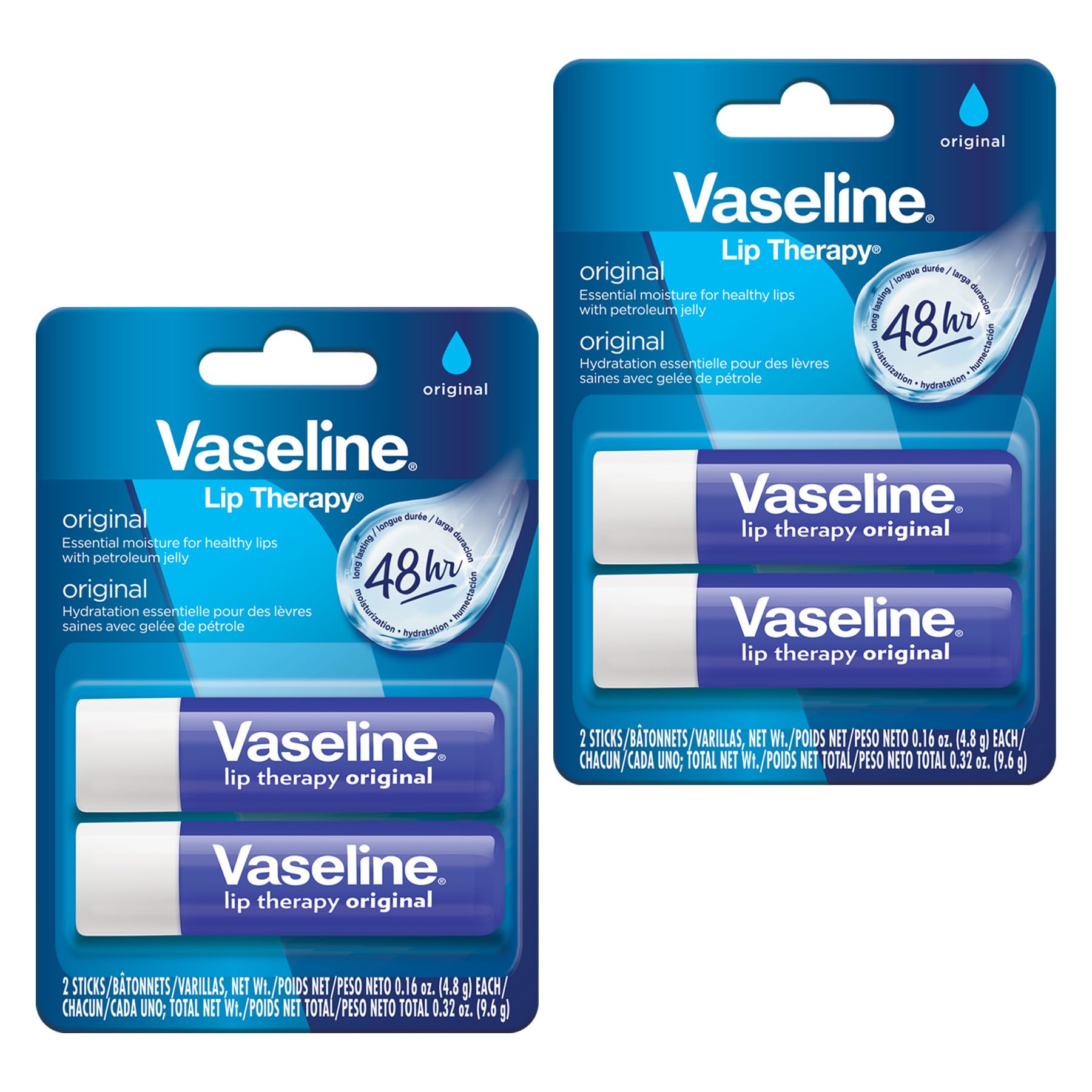 Vaseline Lip Therapy Original stick delivers quick hydration for dry lips.