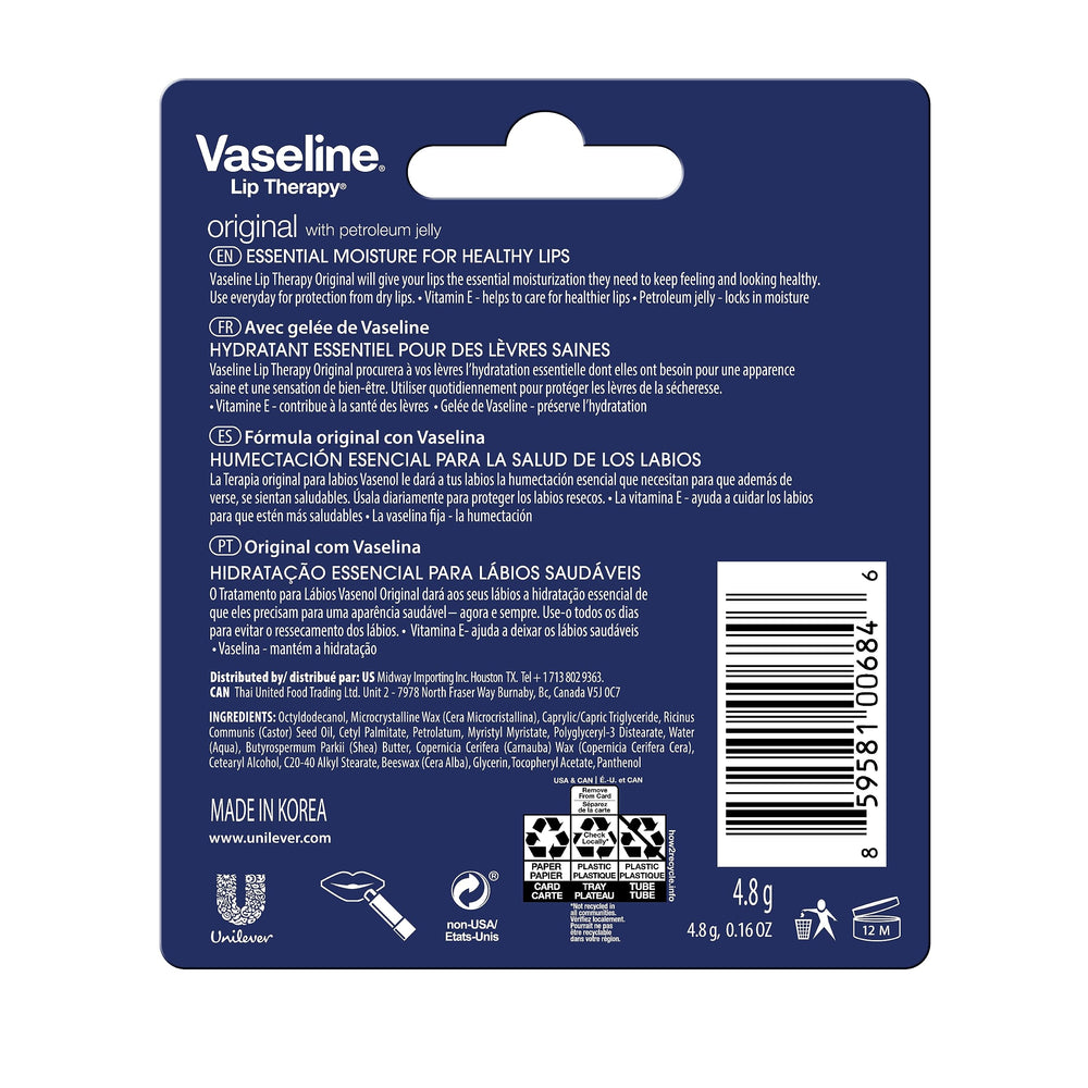 Pocket-size Vaseline Lip Therapy stick ready for travel