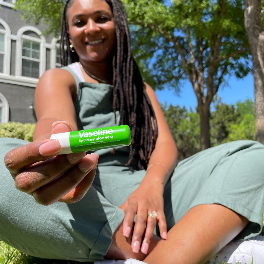 Vaseline Lip Therapy Rosy stick shows subtle tint and moisture