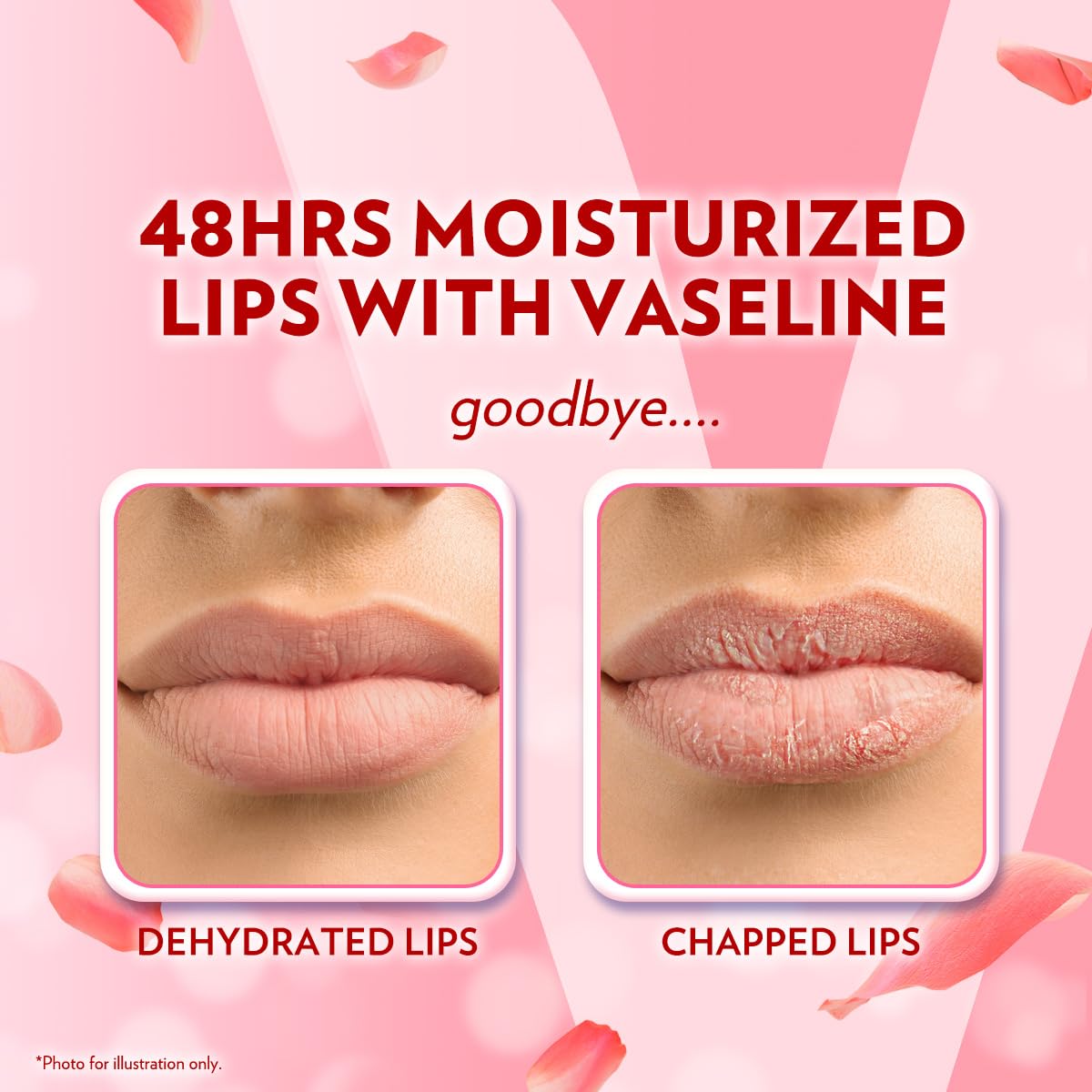Vaseline Lip Therapy Rosy tint applied on lips for natural glow