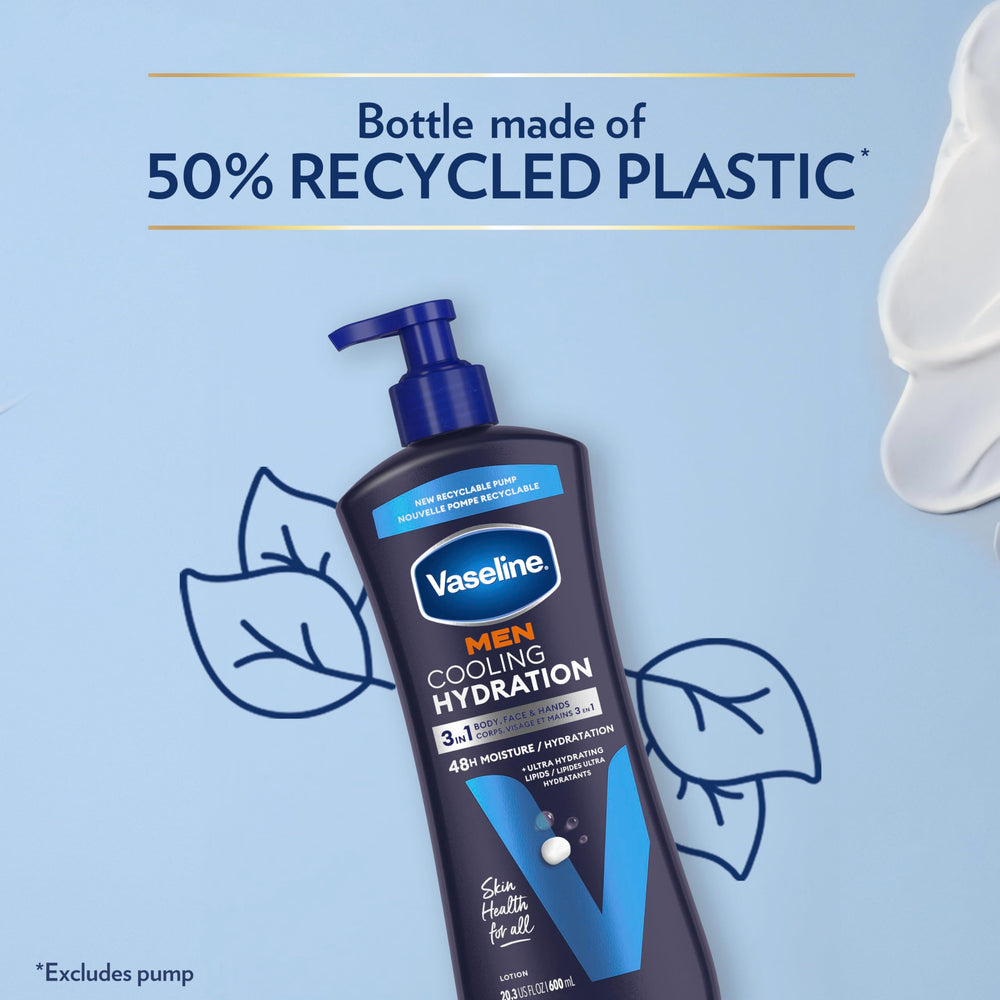 Dermatologist-tested Vaseline Men Cooling Hydration for tested comfort and safety