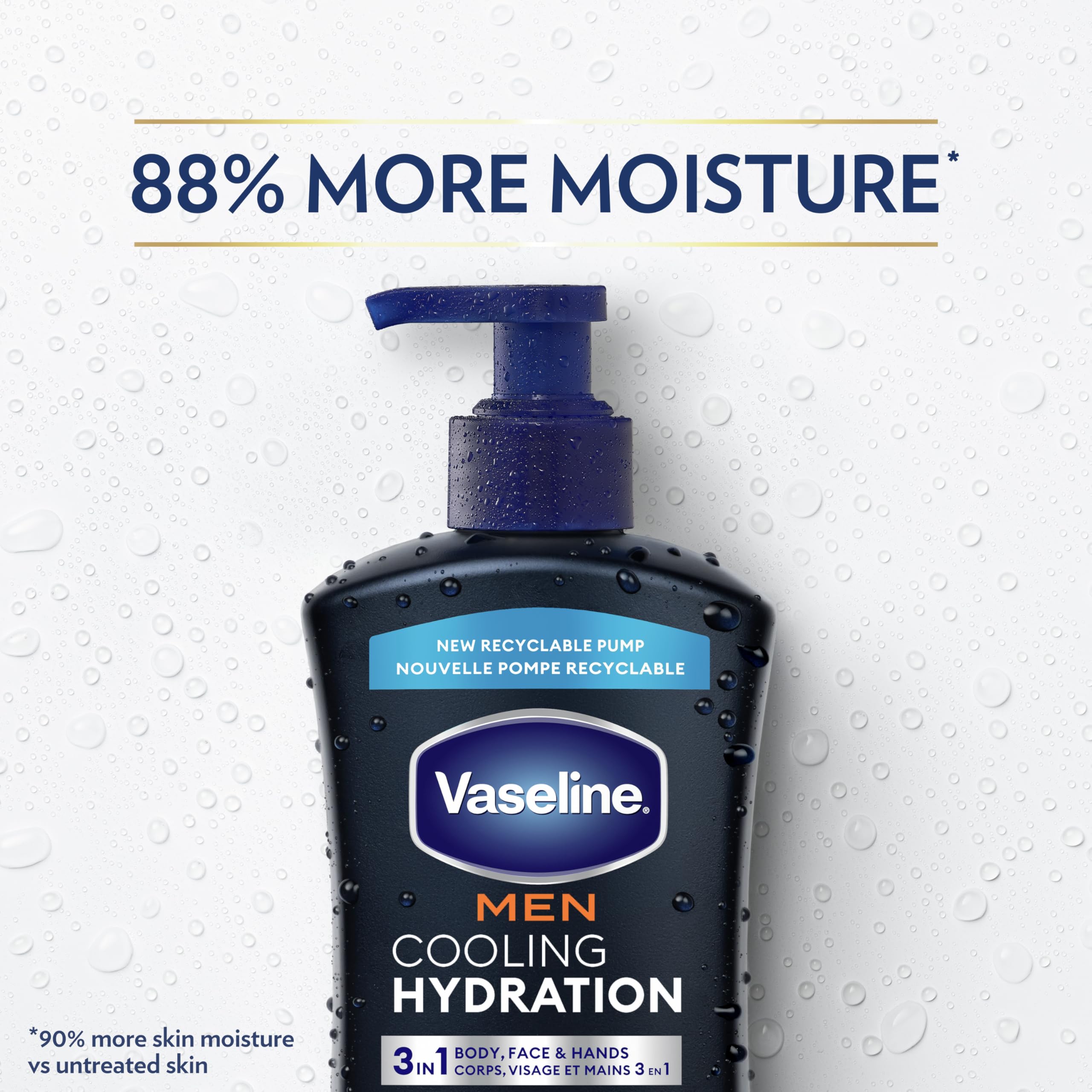 Ultra-hydrating lipids support in Vaseline Men Cooling Hydration for healthier skin