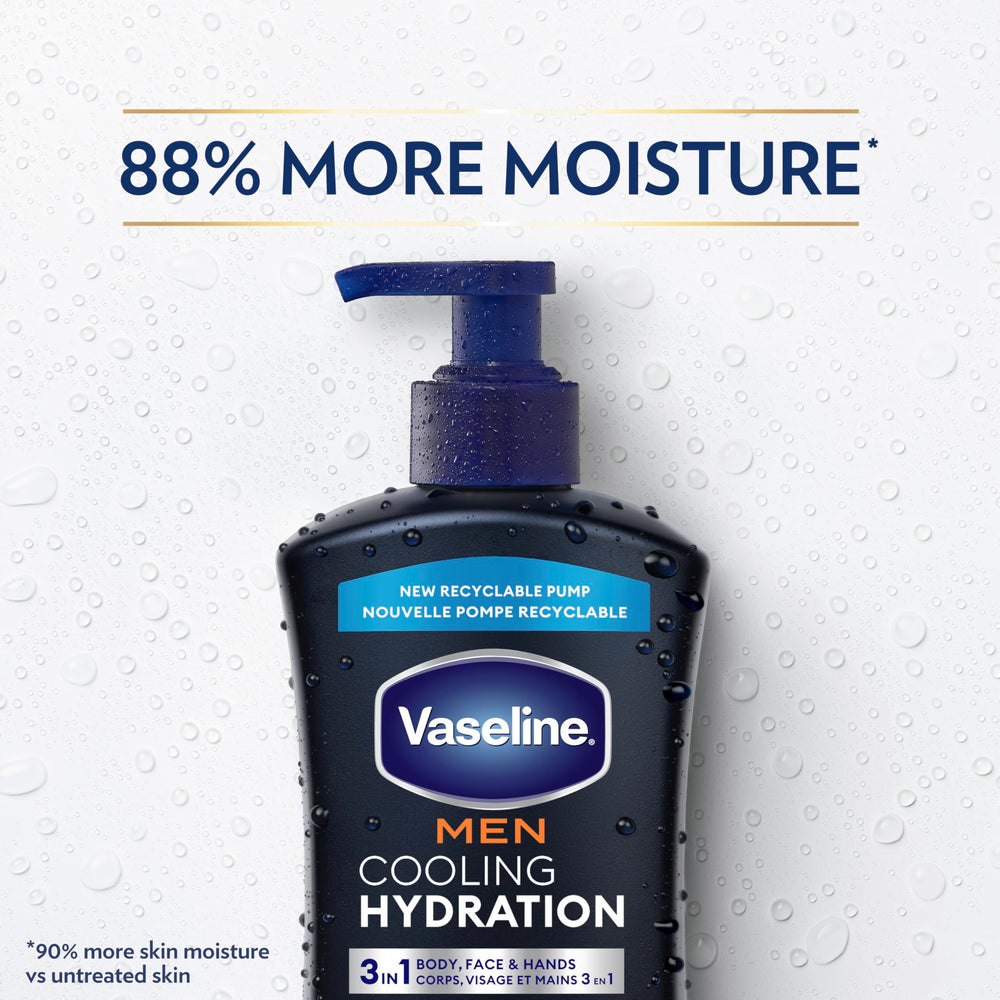 Ultra-hydrating lipids support in Vaseline Men Cooling Hydration for healthier skin