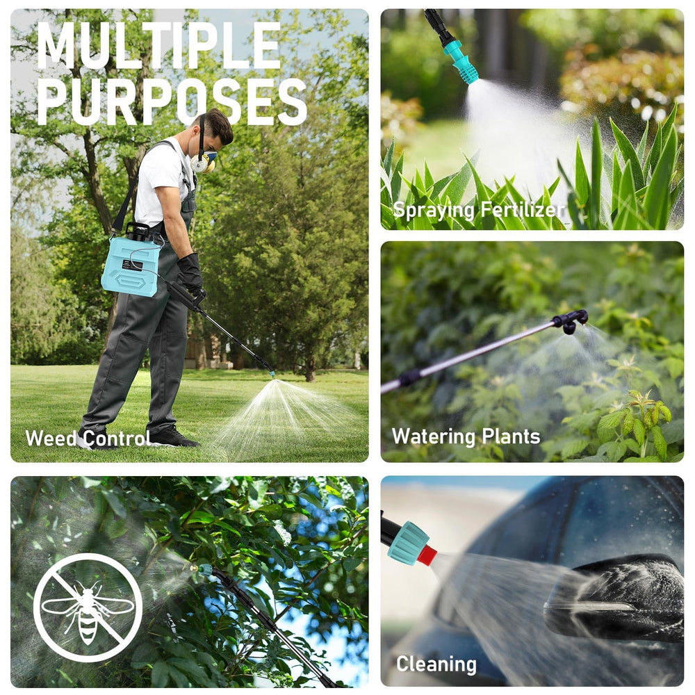 VASG 7.4V electric pump reduces manual pumping for easier spraying.