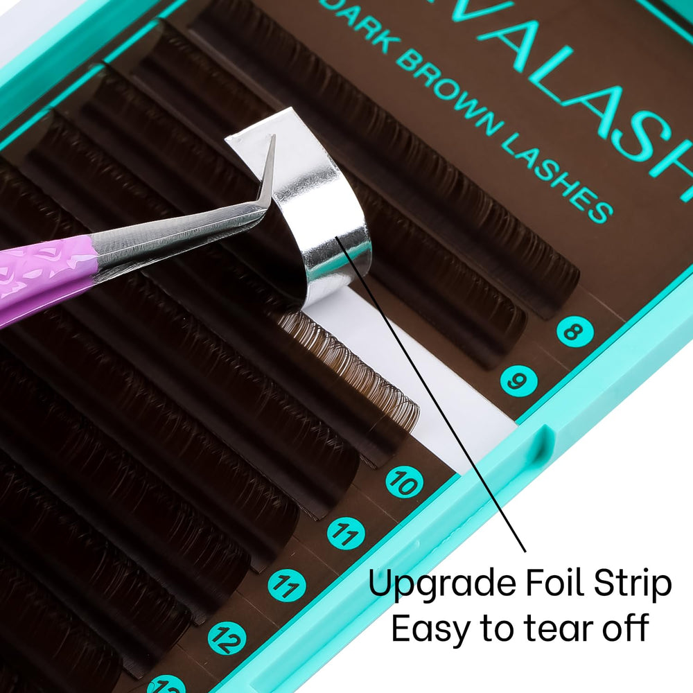 VAVALASH dark brown extensions 0.15 mm with CC curl for dramatic color.