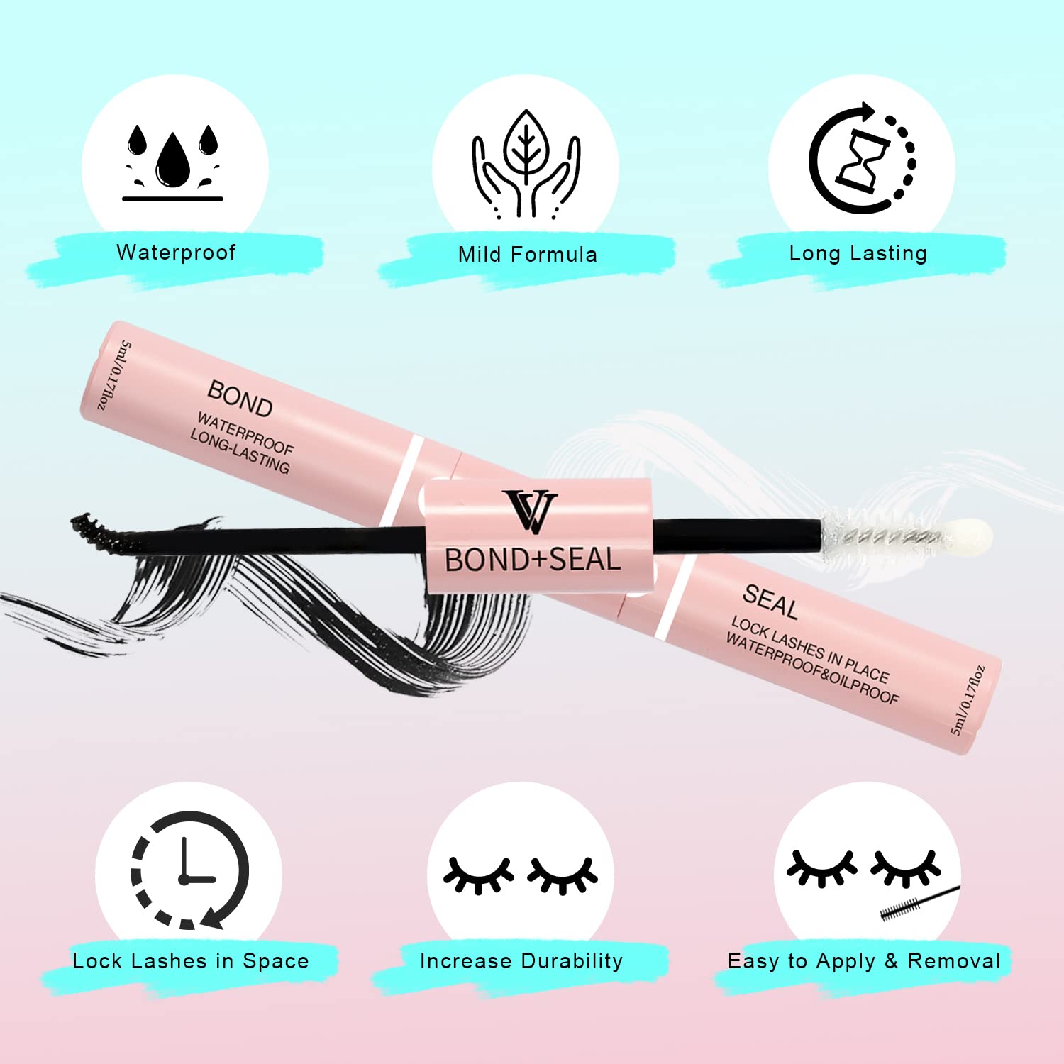 VAVALASH seal locks lash clusters for longer-lasting results.