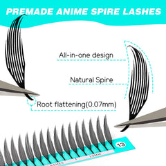 Premade fans on a tray save time during lash appointments.