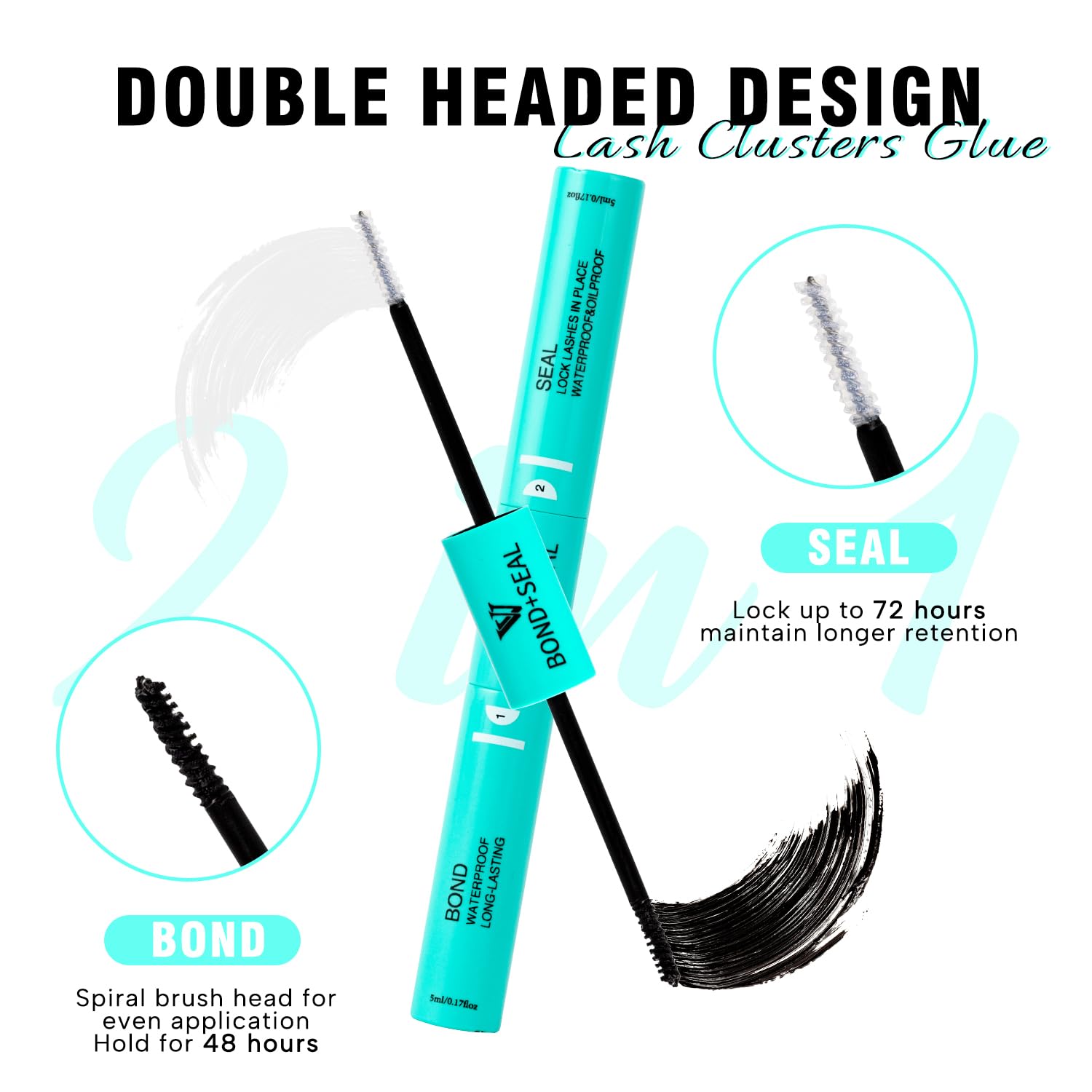 VAVALASH spiral brush bonds and seals for even application.