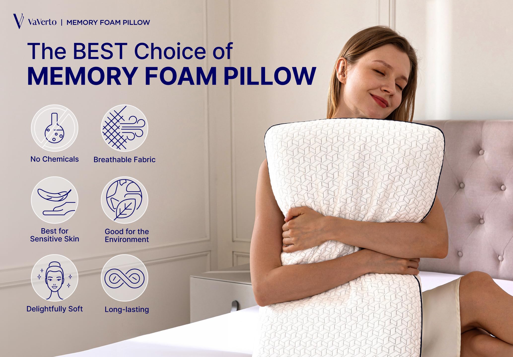 Vaverto bamboo viscose cover soft texture ensures cool, comfortable nights.