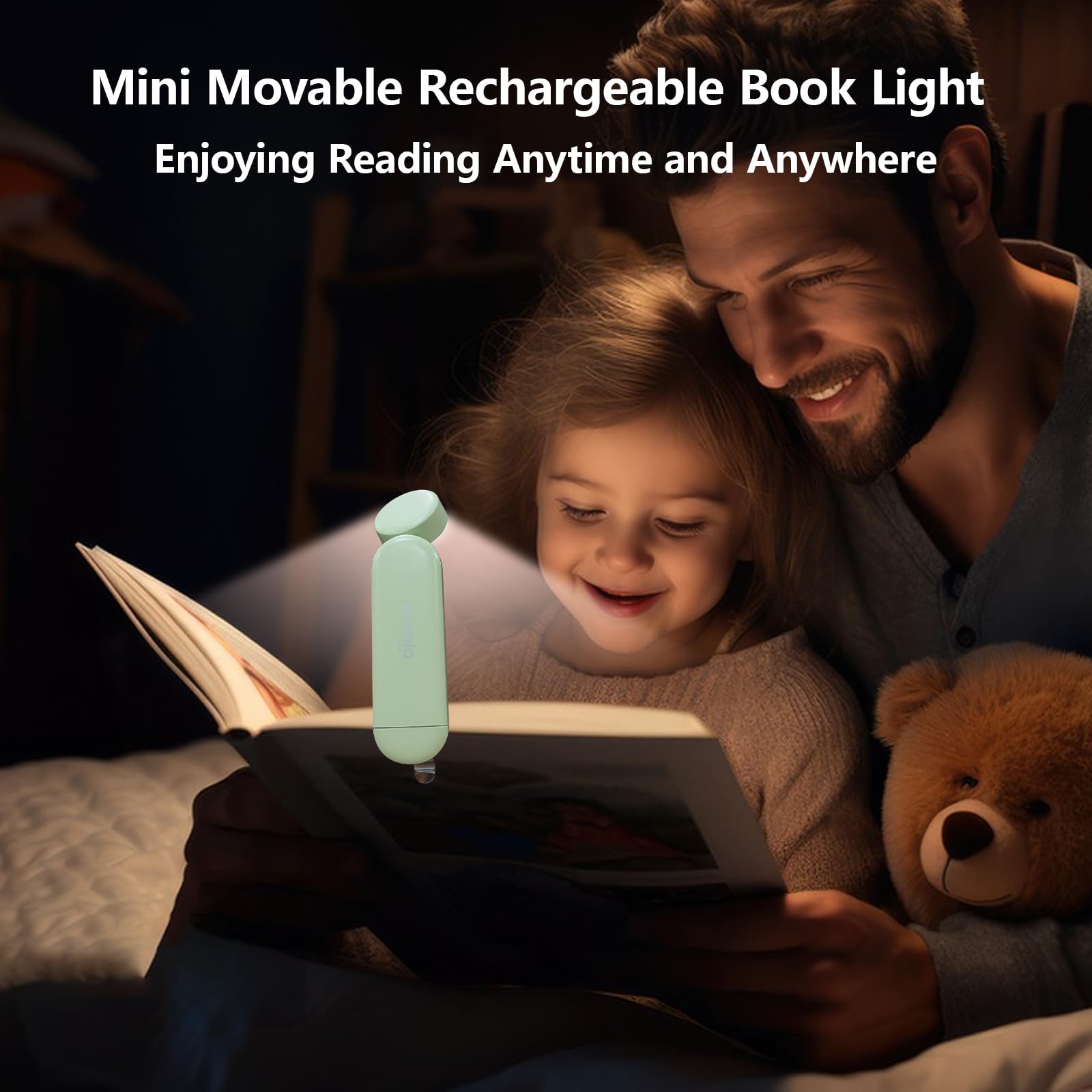 VAVOFO book light display showing 9 lighting modes for reading in any setting