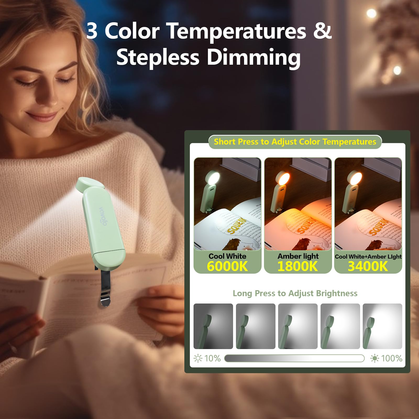 VAVOFO book light pocket-size compact design suitable for travel