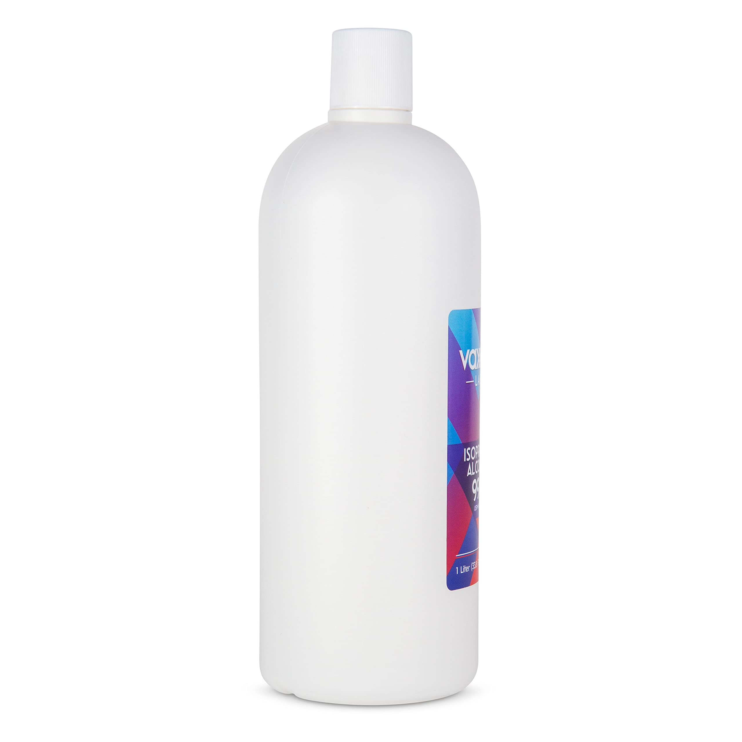 Vaxxen Labs 1 liter IPA bottle shown on a workspace for non-porous surface cleaning.