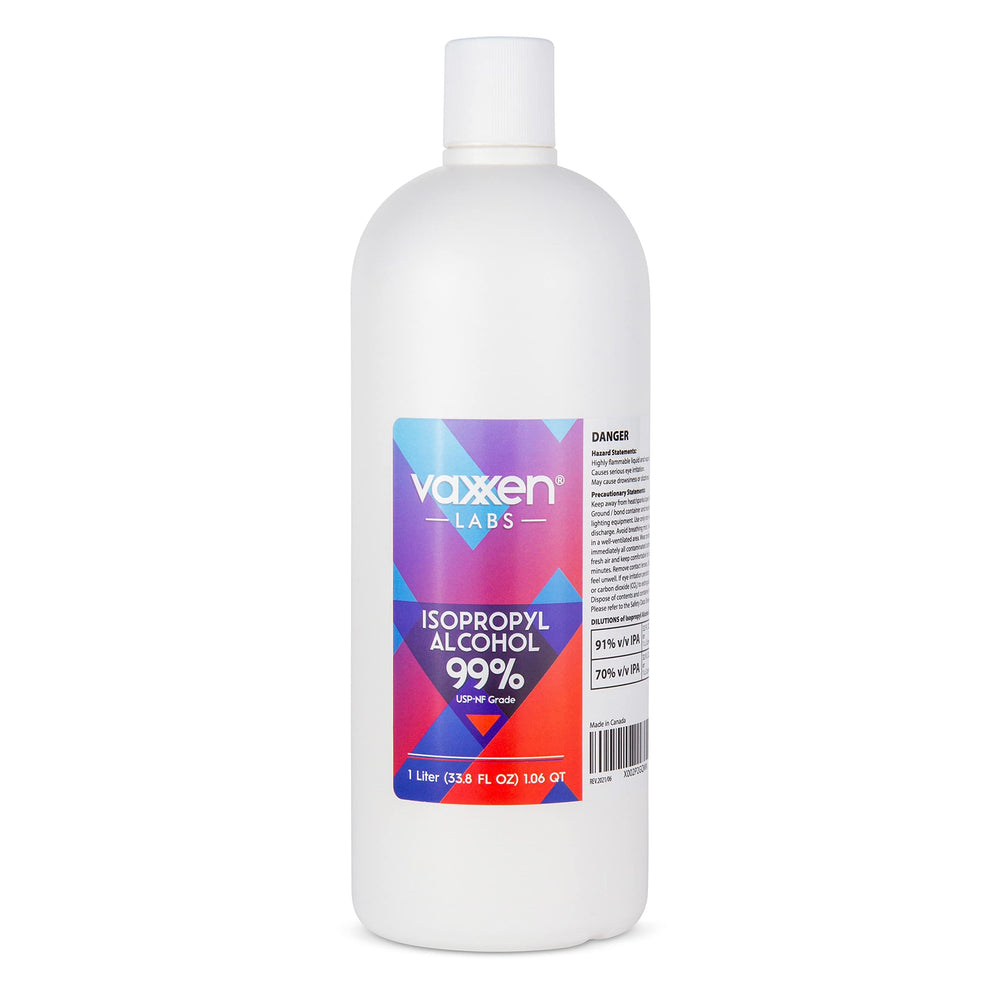 Vaxxen Labs Isopropyl Alcohol 99% bottle for fast surface cleaning.