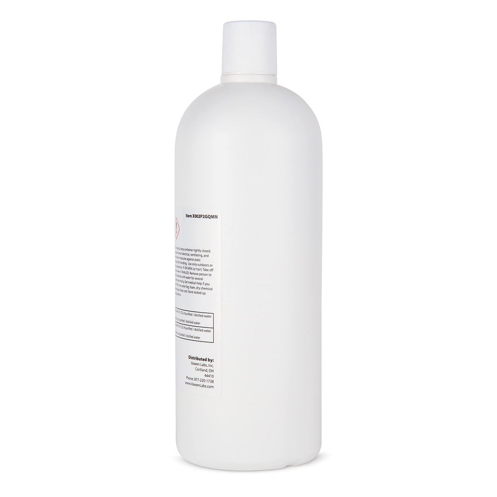 Vaxxen Labs Isopropyl Alcohol 99% poured onto a lint-free cloth for cleaning tasks.