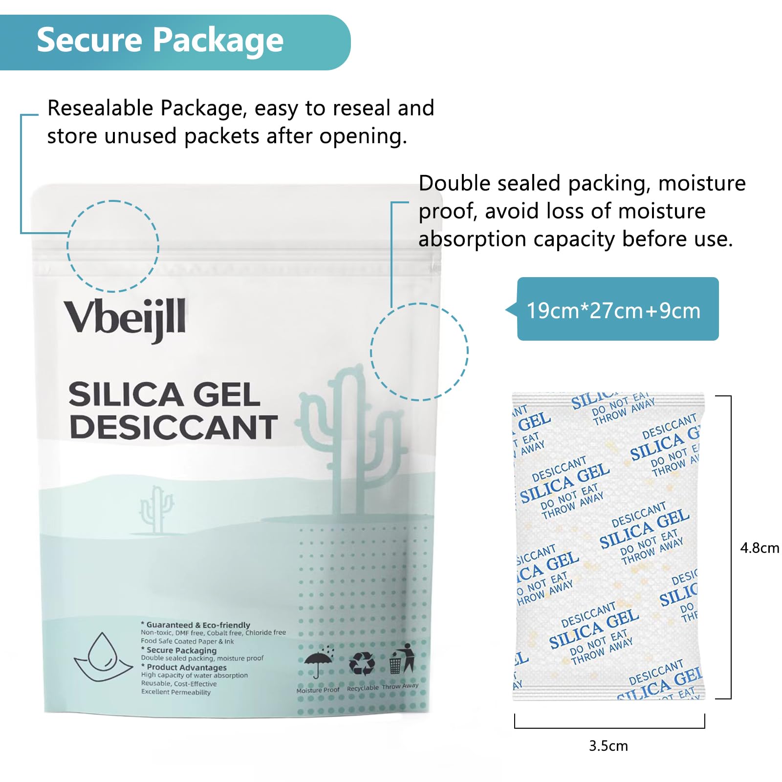 Vbeijll 1g packet includes guidance for safe use with 5 g packaging.