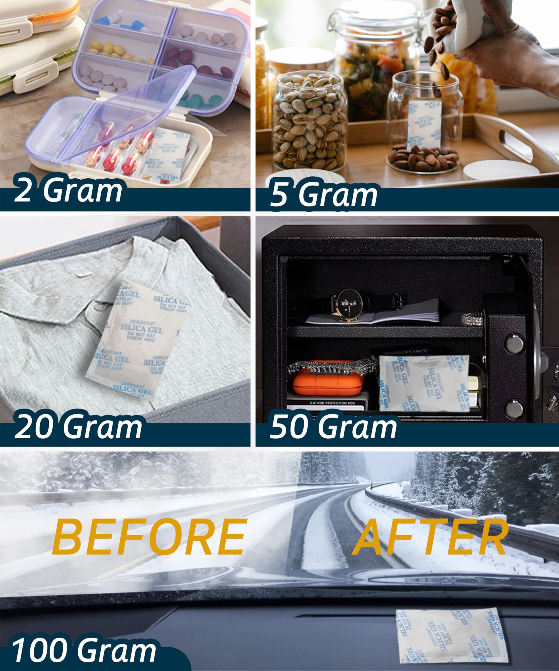 Vbeijll compact silica gel pack used with cameras and lenses