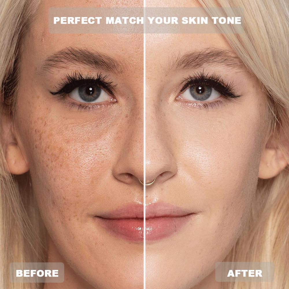 Swatch of VBEYD Foundation 4 in 1 blended on skin for natural, even coverage.