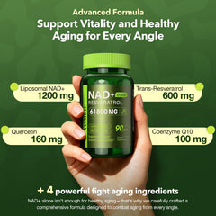 VCBIRD Liposomal NAD capsules closeup emphasizes advanced absorption.