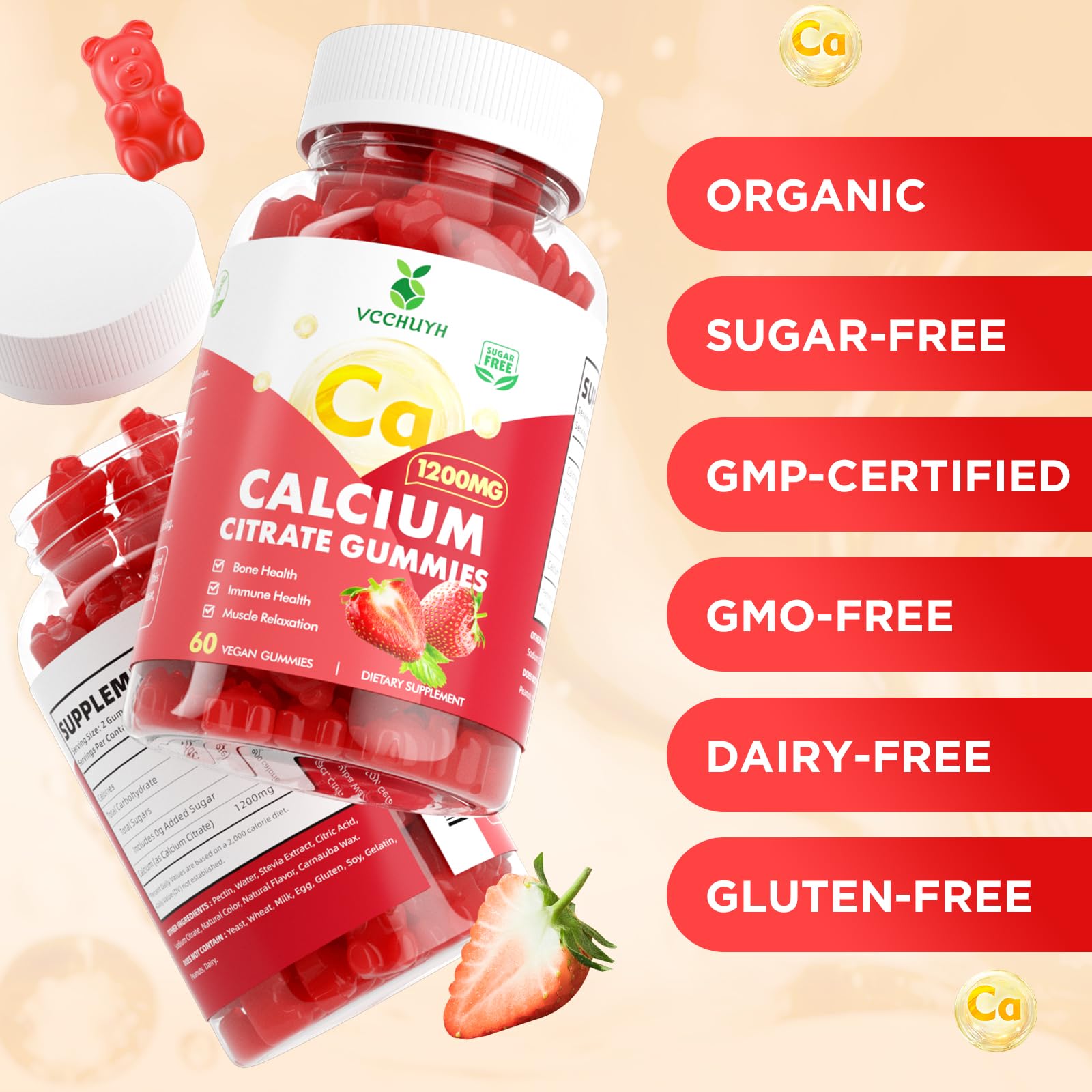 VCCHUYH Sugar free calcium chews for daily use.