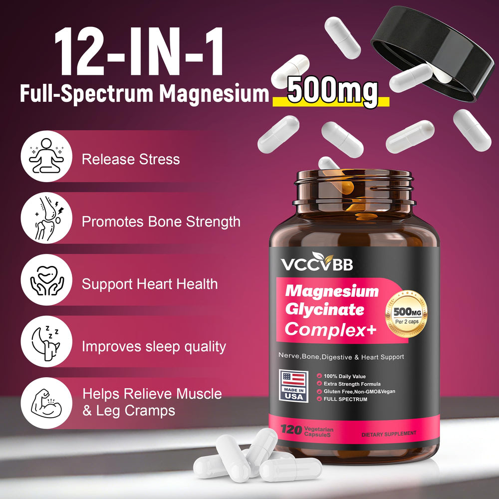 VCCVBB Magnesium Complex capsules micro-size for easy swallowing.