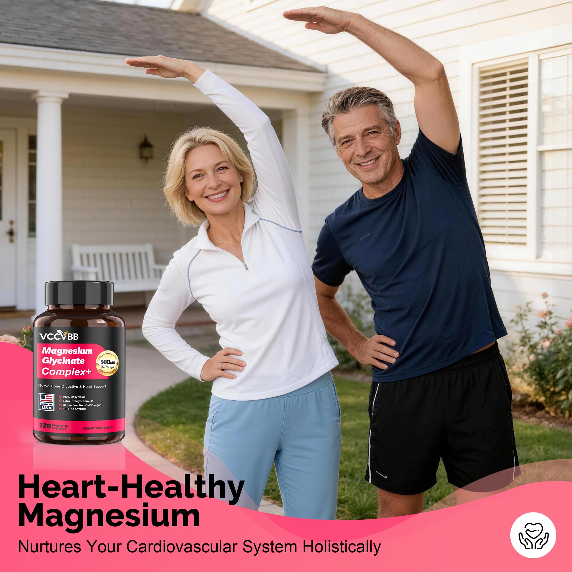 VCCVBB Magnesium Complex bottle label details the vegan formula.