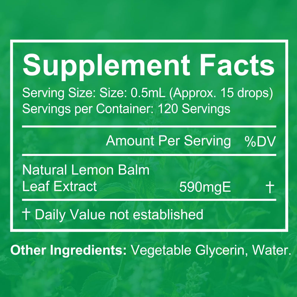 Vceeoy Lemon Balm drops mixed with beverage for easy consumption