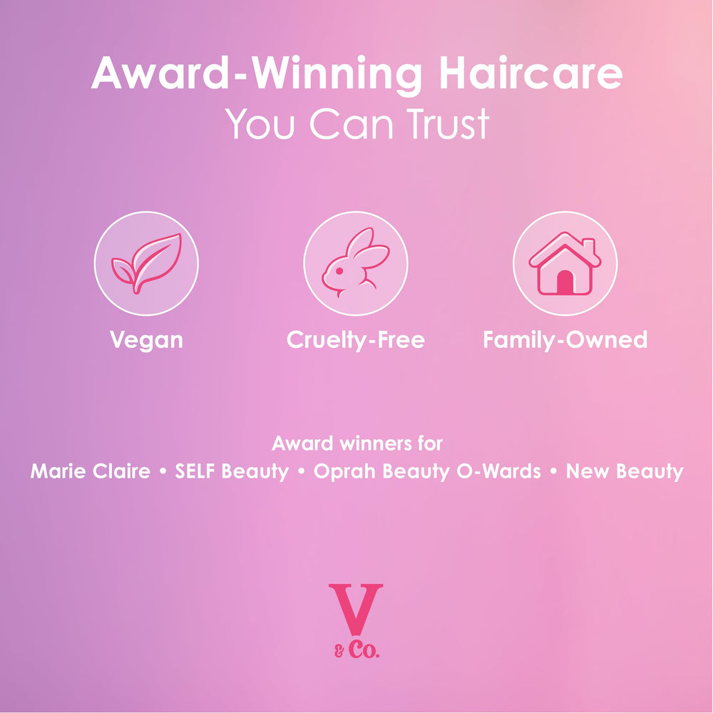 V&amp;CO Curly Pop jojoba oil application improves manageability.