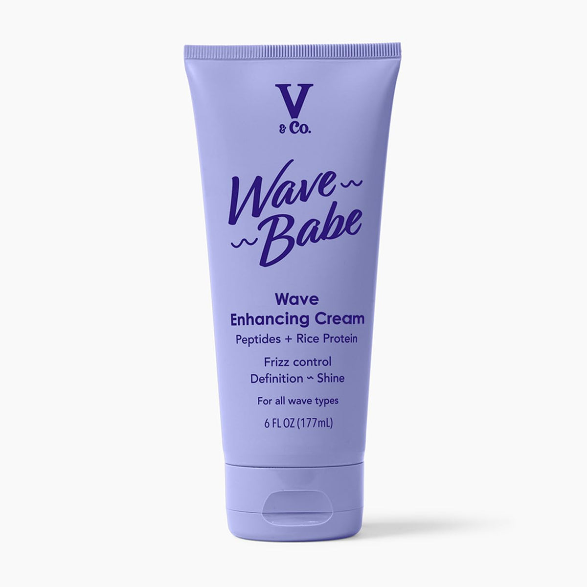 V&Co Wave Babe bottle front view demonstrates defined waves.
