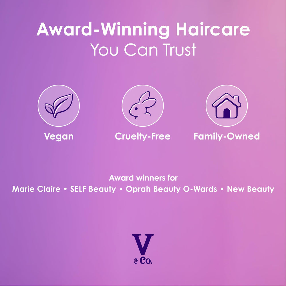 V&Co Wave Babe mousse displays color-safe, vegan, cruelty-free formula.