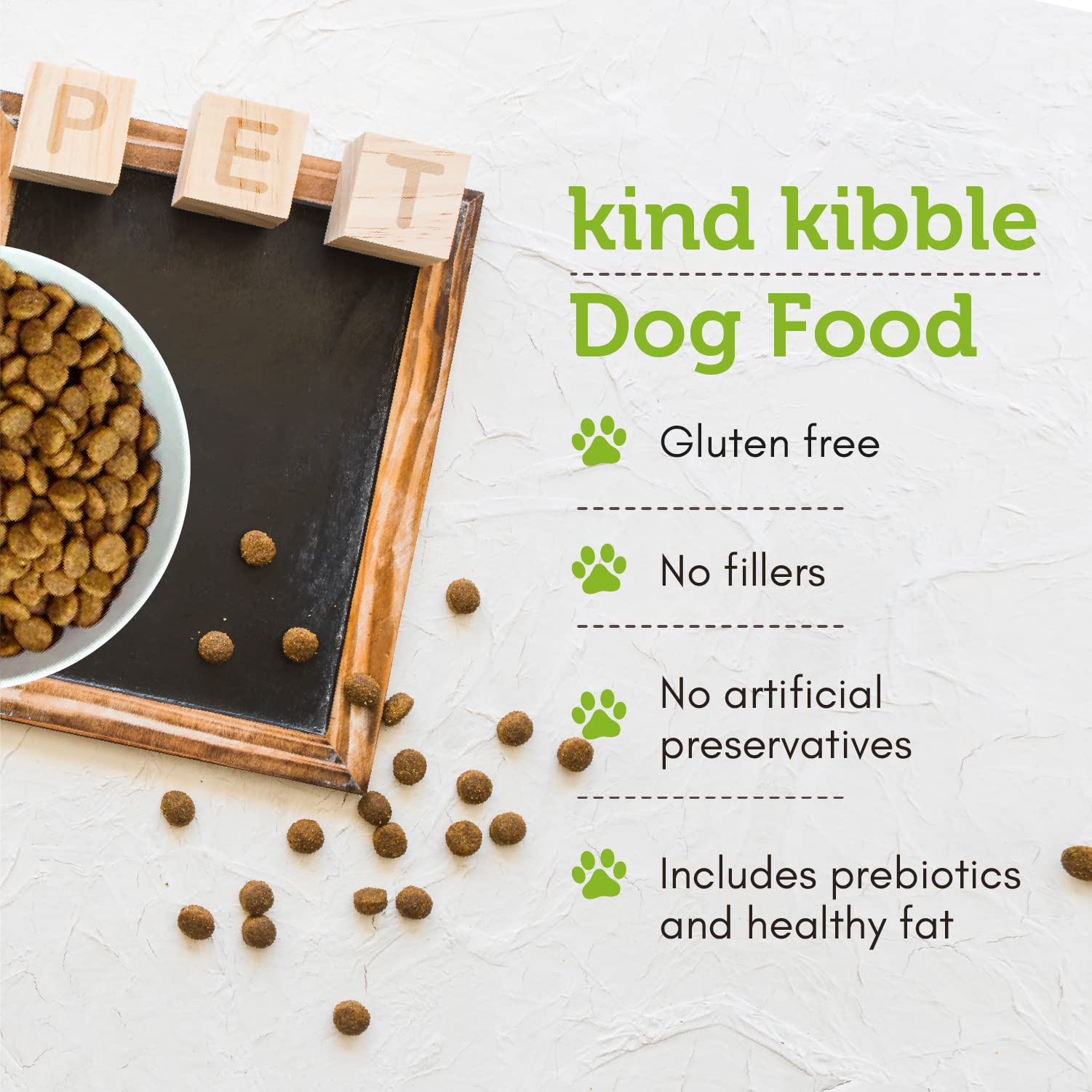 Dog eating V-dog Kind Kibble from a bowl.