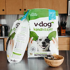 V-dog Kind Kibble ingredients with peas and lentils for digestible protein.