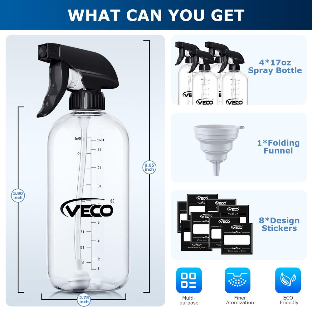 Veco adjustable nozzle offers fine mist, steady stream, and off for flexible use.