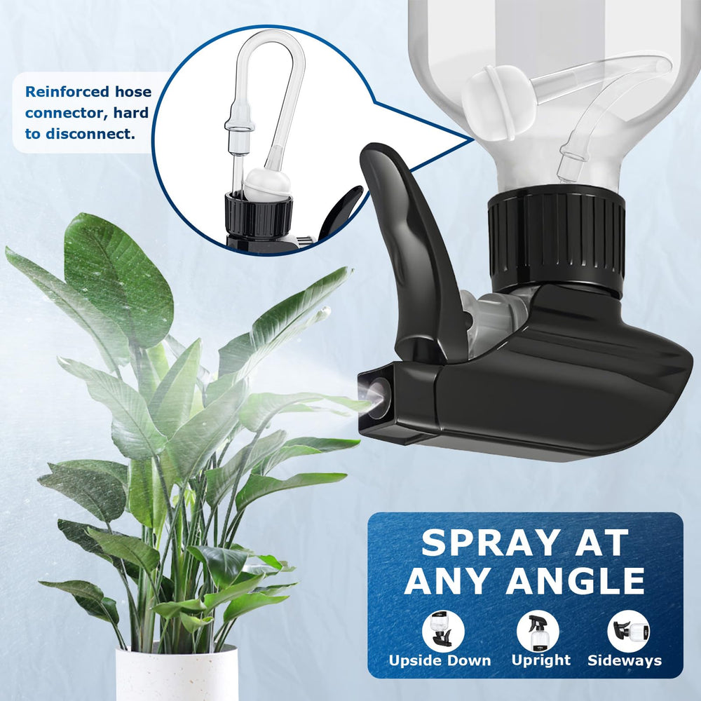 Veco gravity-ball straw enables 360° spraying even upside down for hard-to-reach areas.
